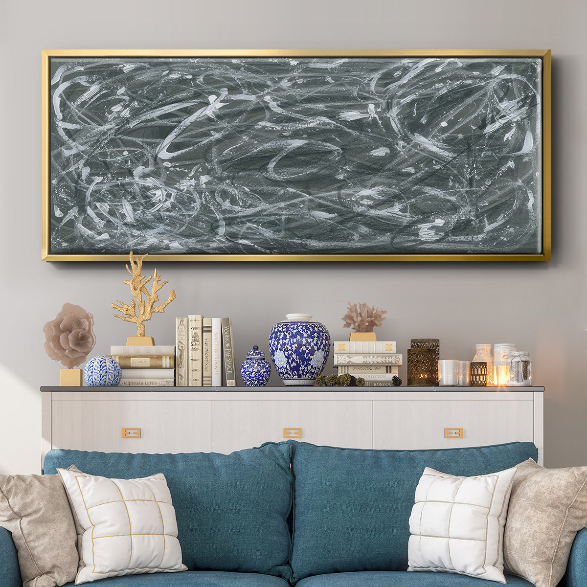 Static Scramble II - Floater Framed Canvas Print