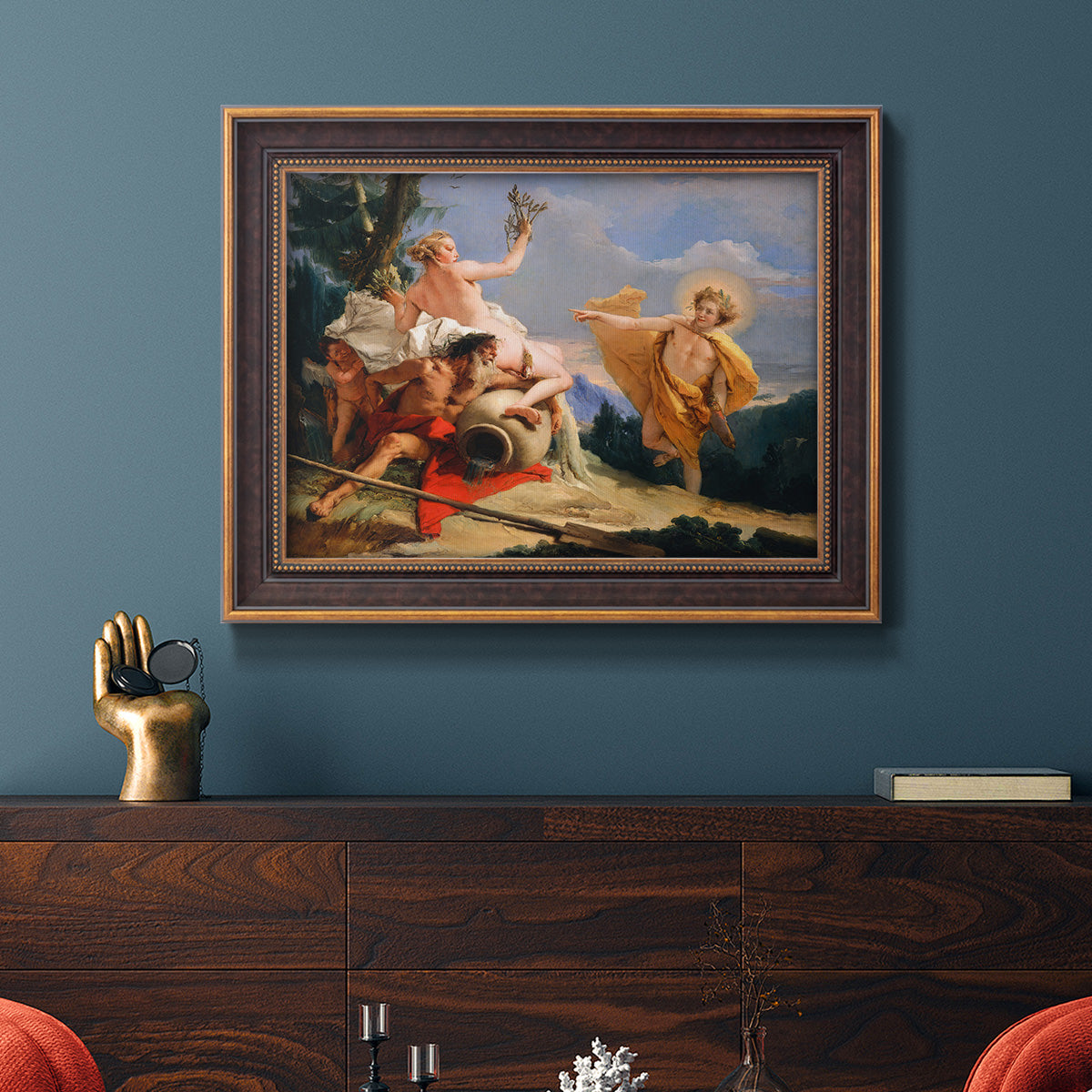 Apollo Pursuing Daphne - Ornate Framed Canvas Print