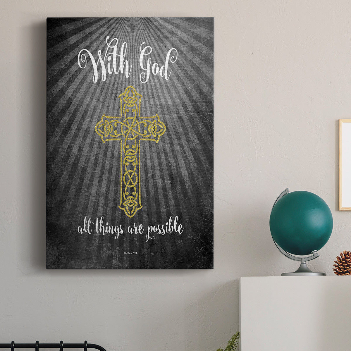 With God Gold Premium Gallery Wrapped Canvas - Ready to Hang