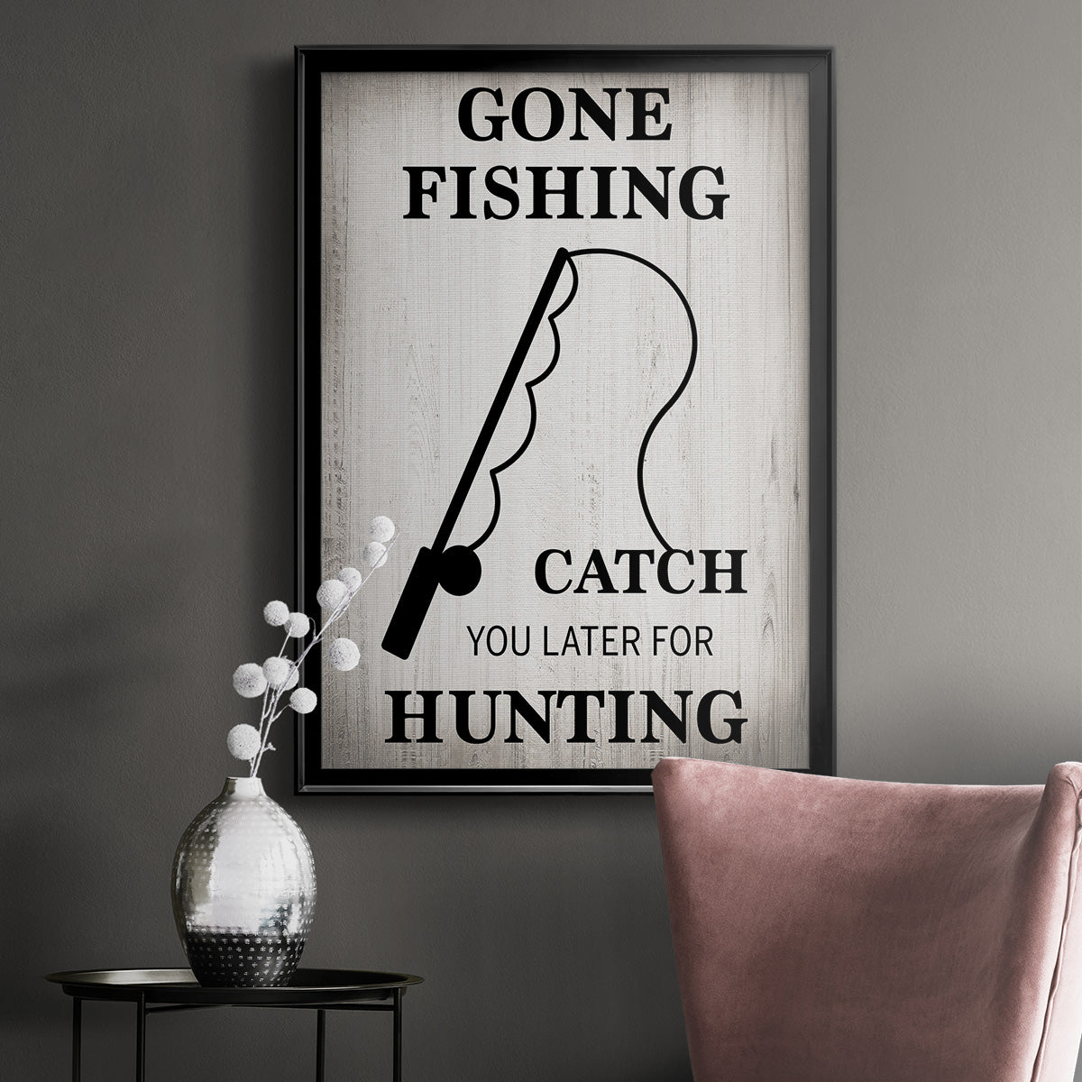 Gone Fishing - Modern Framed Canvas Print