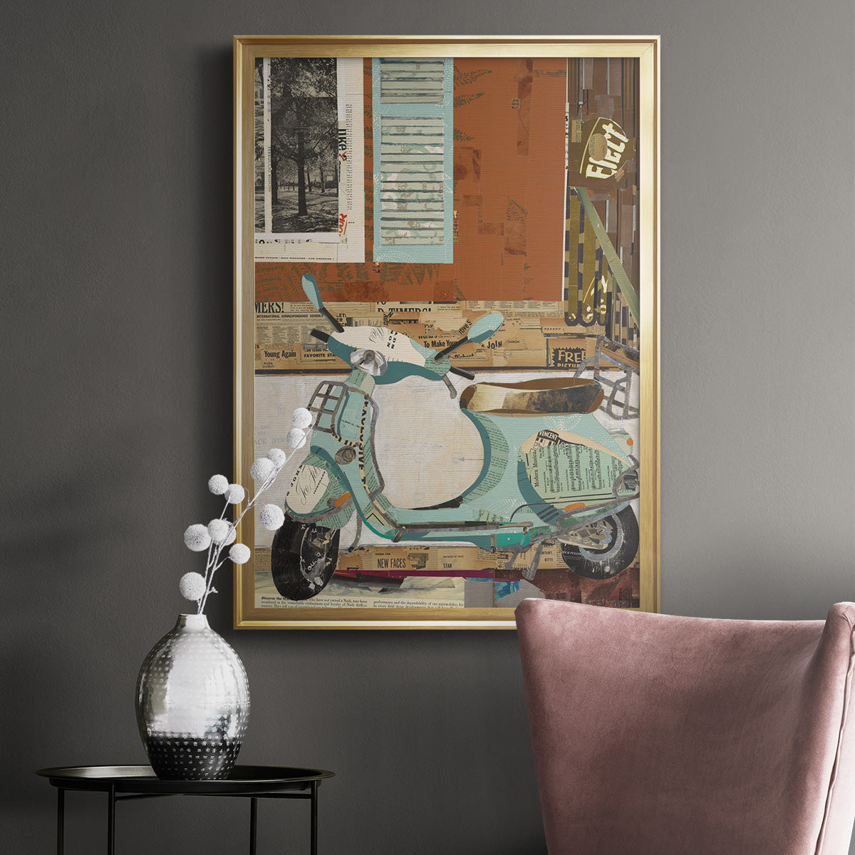 That Vespa - Modern Framed Canvas Print