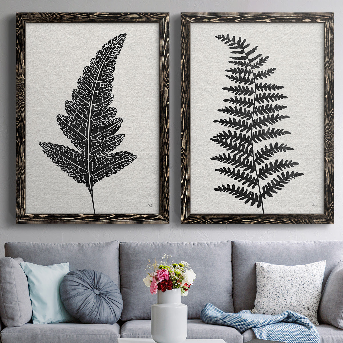 Forest Fern I - Premium Framed Canvas 2 Piece Set - Ready to Hang