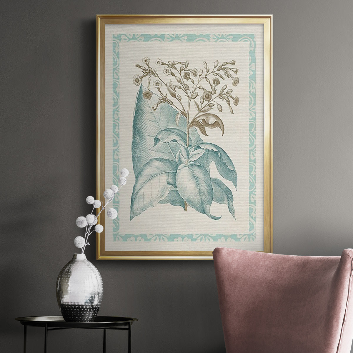 Willow Blue Besler I - Modern Framed Canvas Print