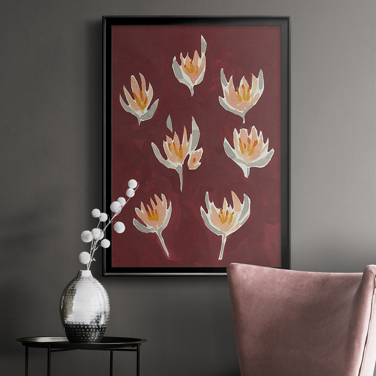 Pink Potpourri I - Modern Framed Canvas Print