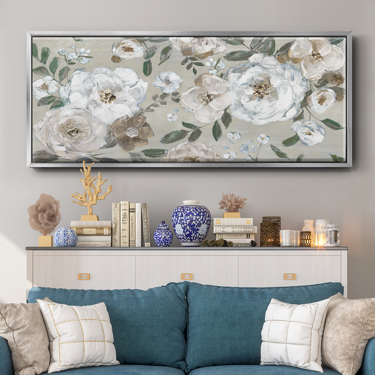 Rose Garden - Floater Framed Canvas Print