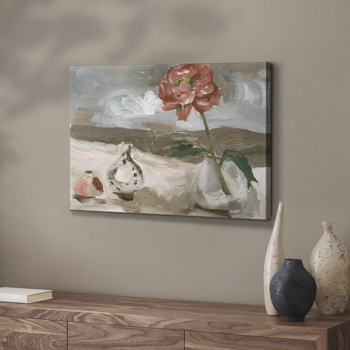 Vase of Pink Flowers IV - Canvas Art Print