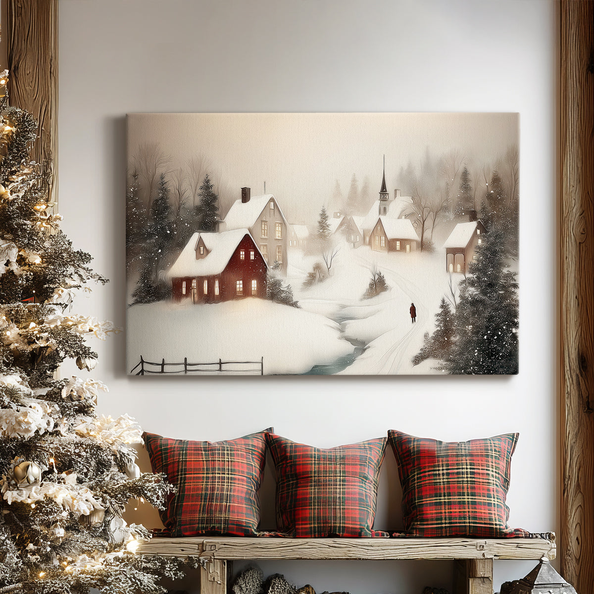 Golden Yule Promise - Canvas Art Print