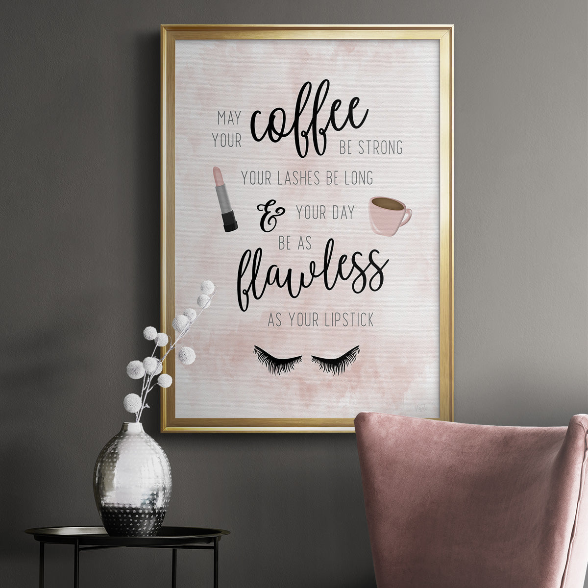 May Your Coffee Be Strong - Modern Framed Canvas Print