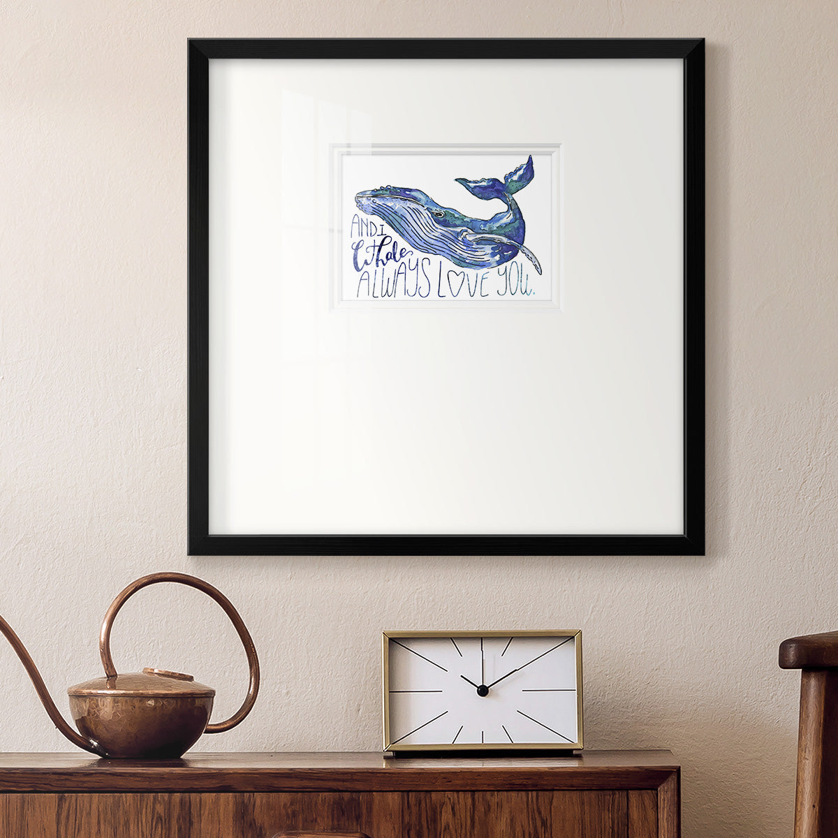 Whale Love I Premium Framed Print Double Matboard