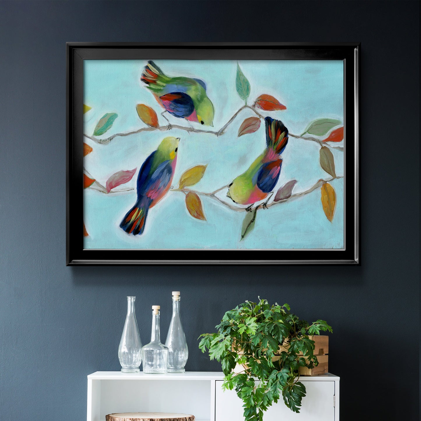 Bitty Birds I - Modern Framed Canvas Print