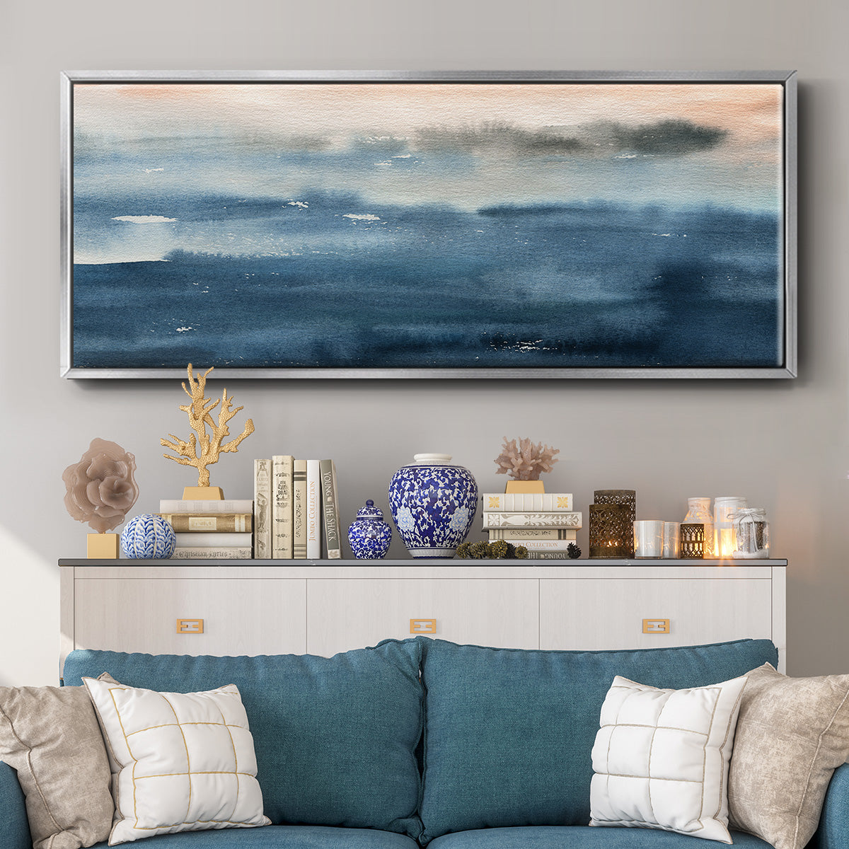 Lake Sunrise - Floater Framed Canvas Print