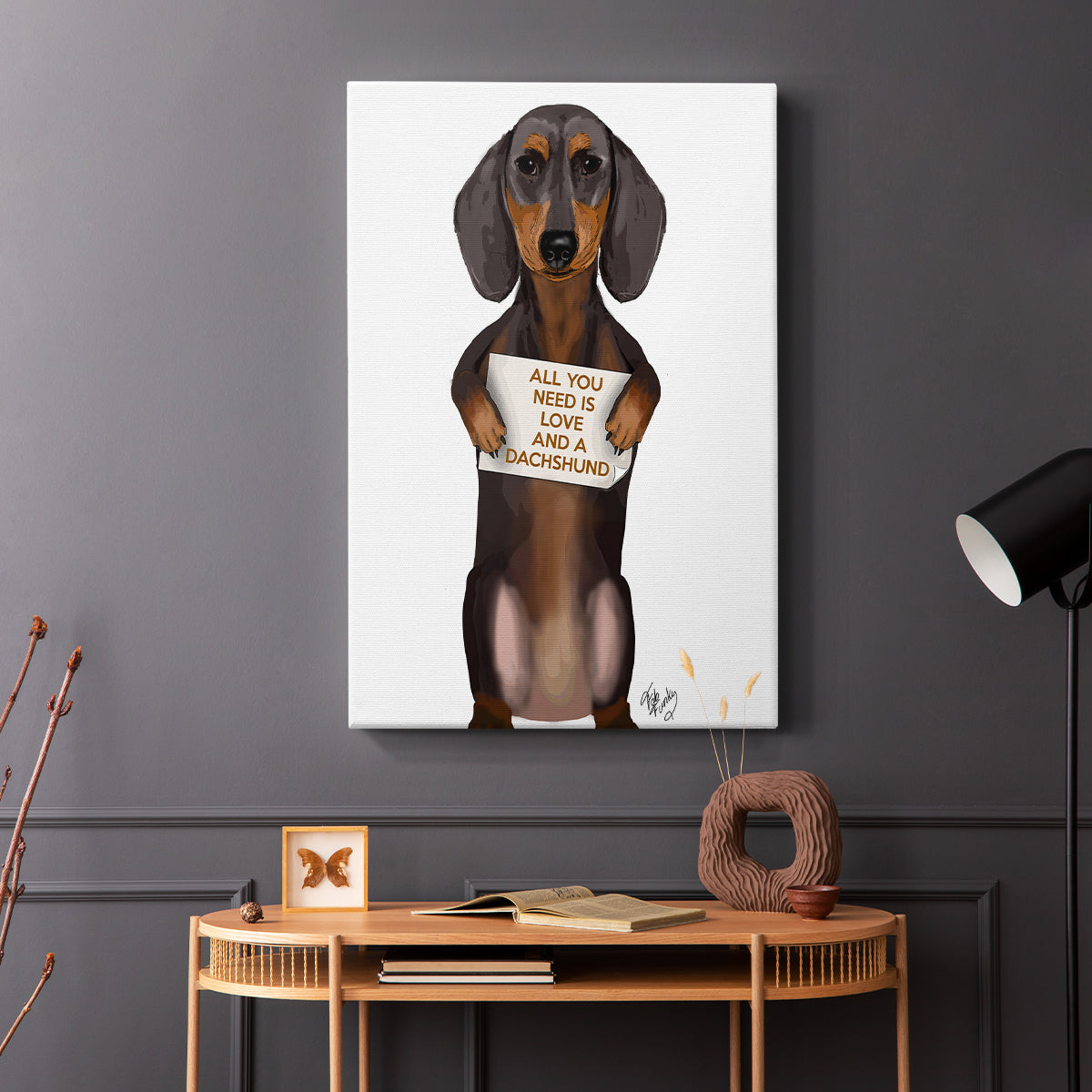 Love and Dachshund - Canvas Art Print