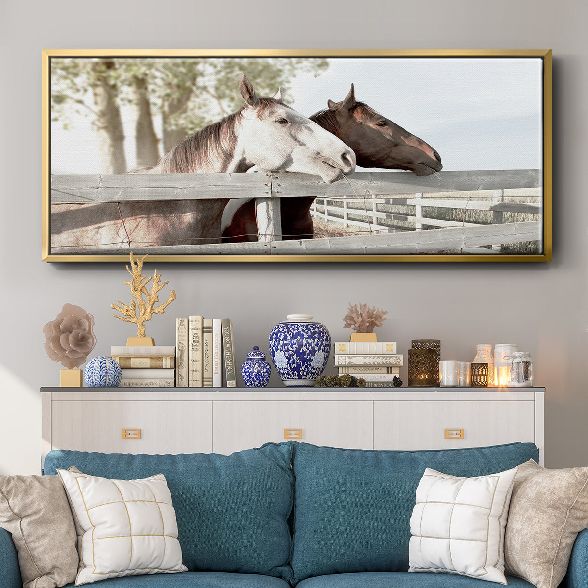 Friendly Visit - Floater Framed Canvas Print
