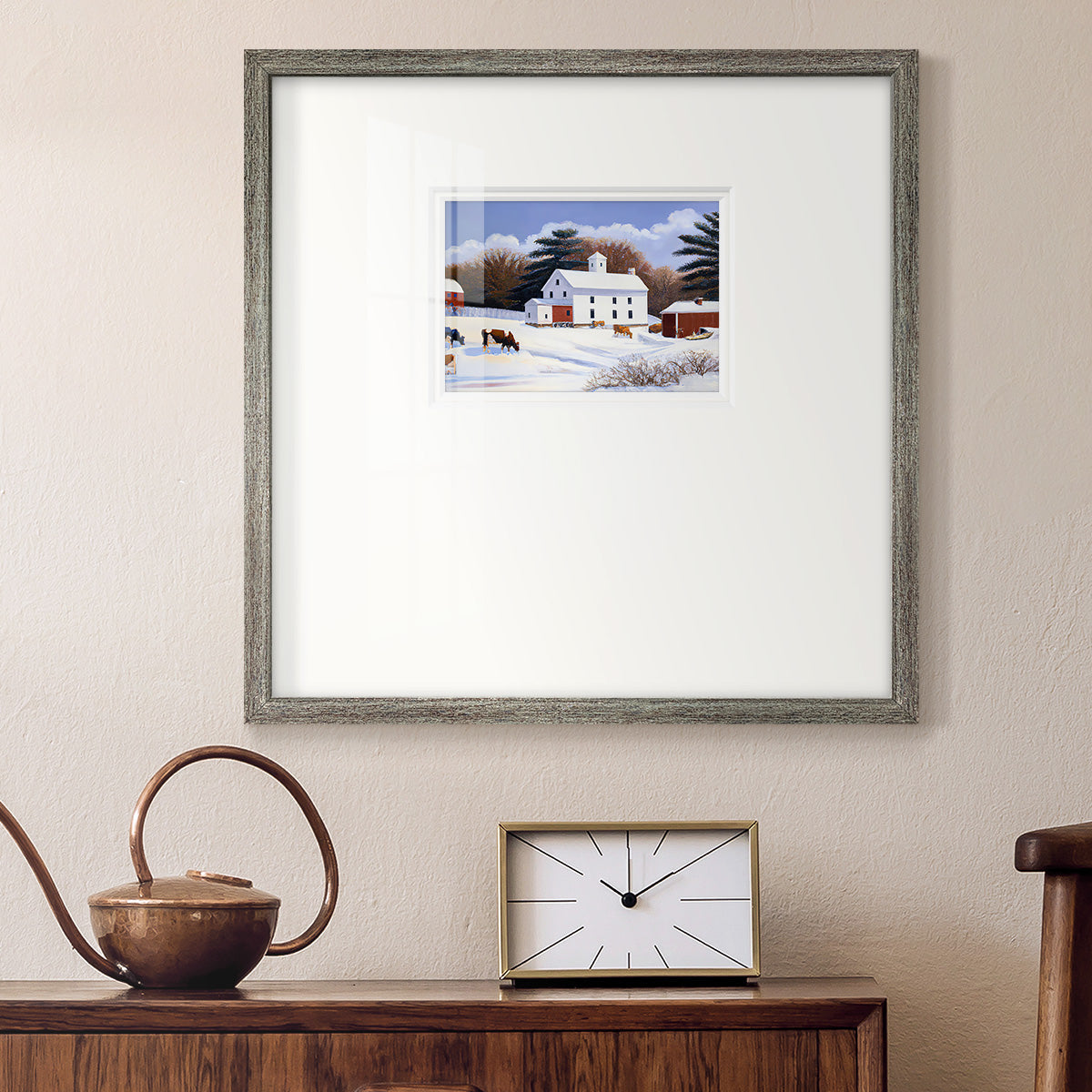 Winter Barn IV - Double Matboard Framed Print