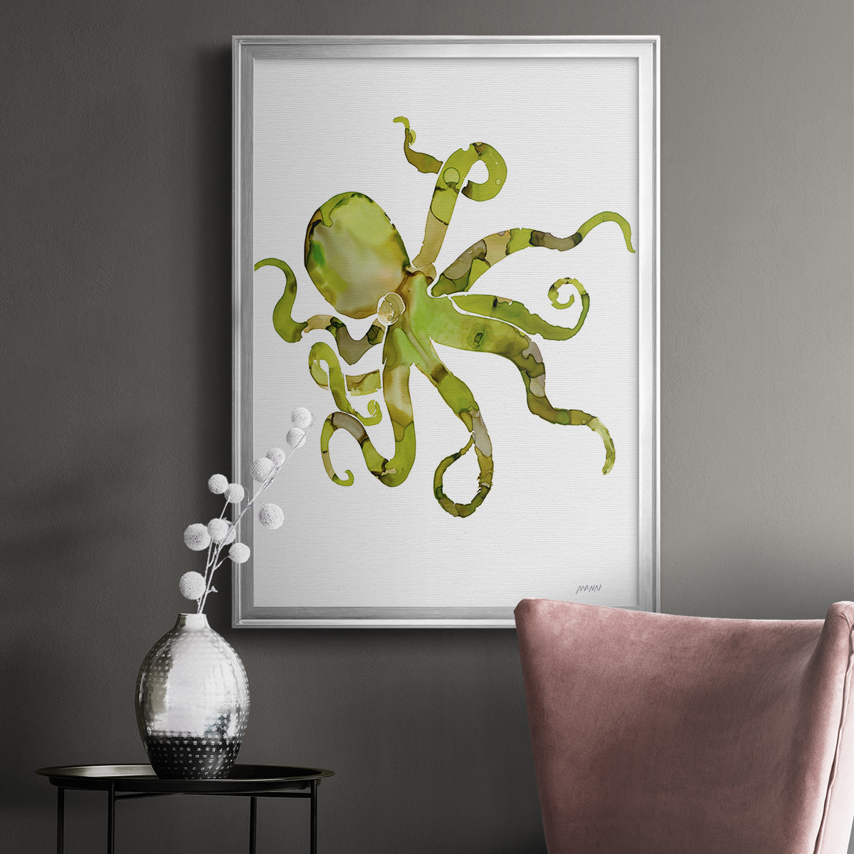 Octopus - Modern Framed Canvas Print
