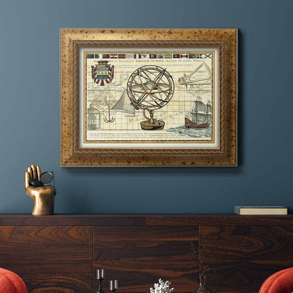 Nautical Map I Premium Framed Canvas- Ready to Hang