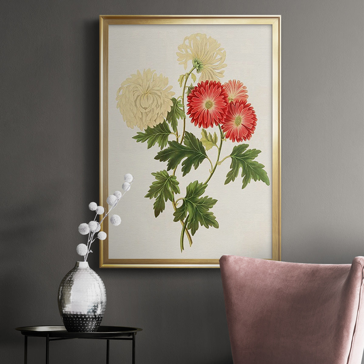 Flowers of the Seasons I - Modern Framed Canvas Print