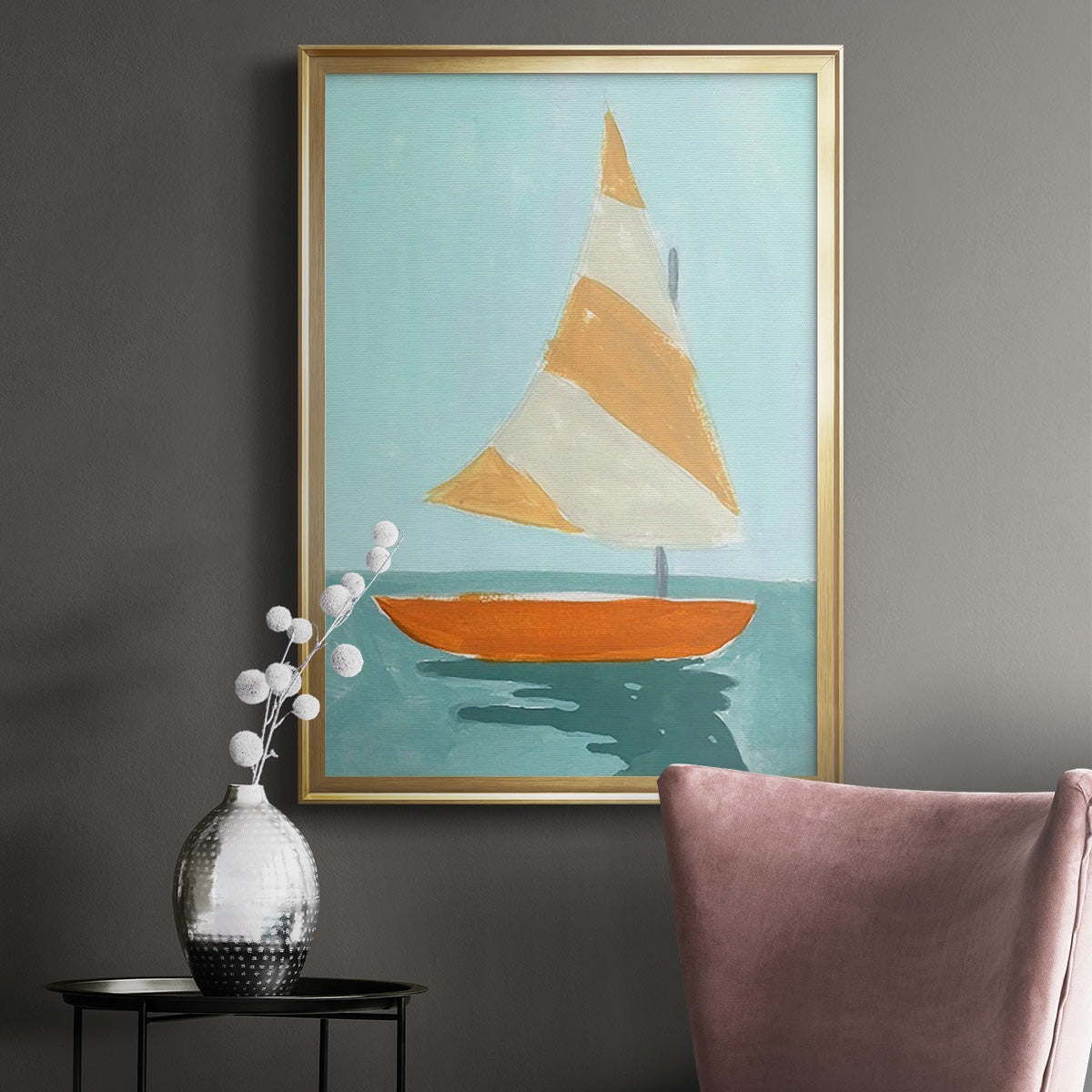 Small Sail I - Modern Framed Canvas Print