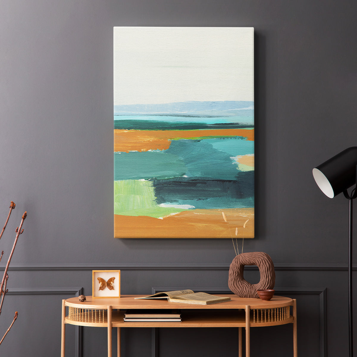Aqua and Orange I - Canvas Art Print