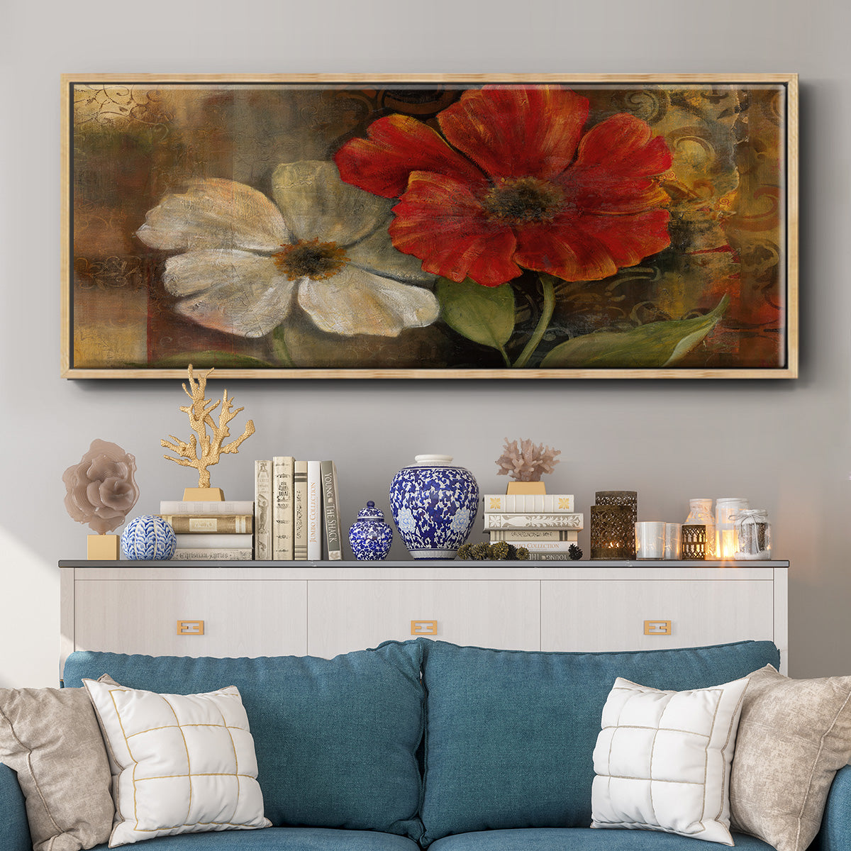 Perfect Pair II - Floater Framed Canvas Print
