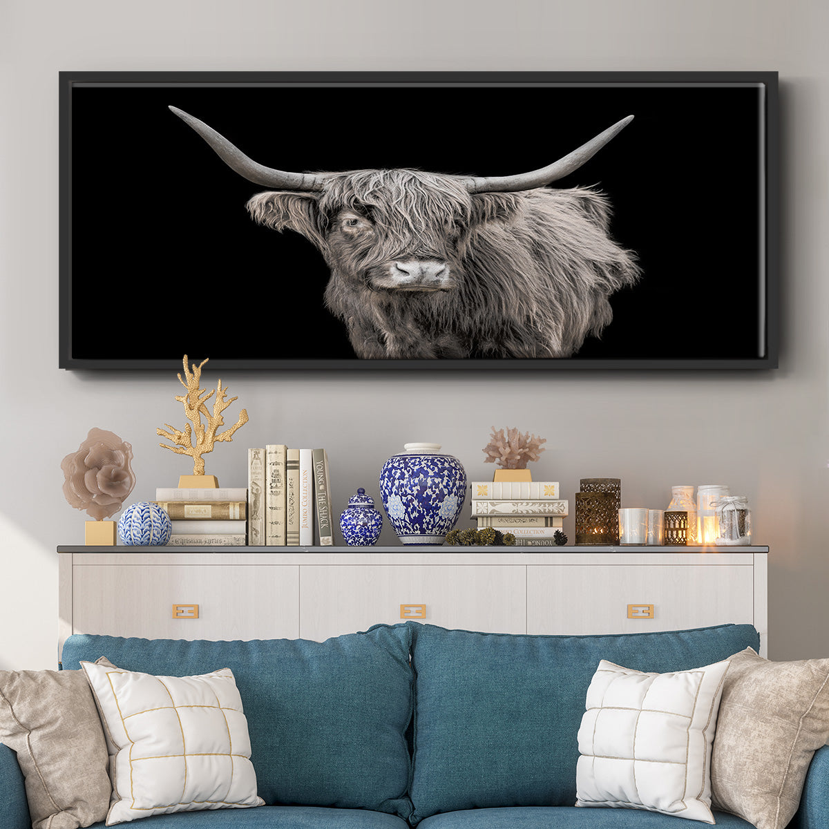 It's a Mooood I - Floater Framed Canvas Print