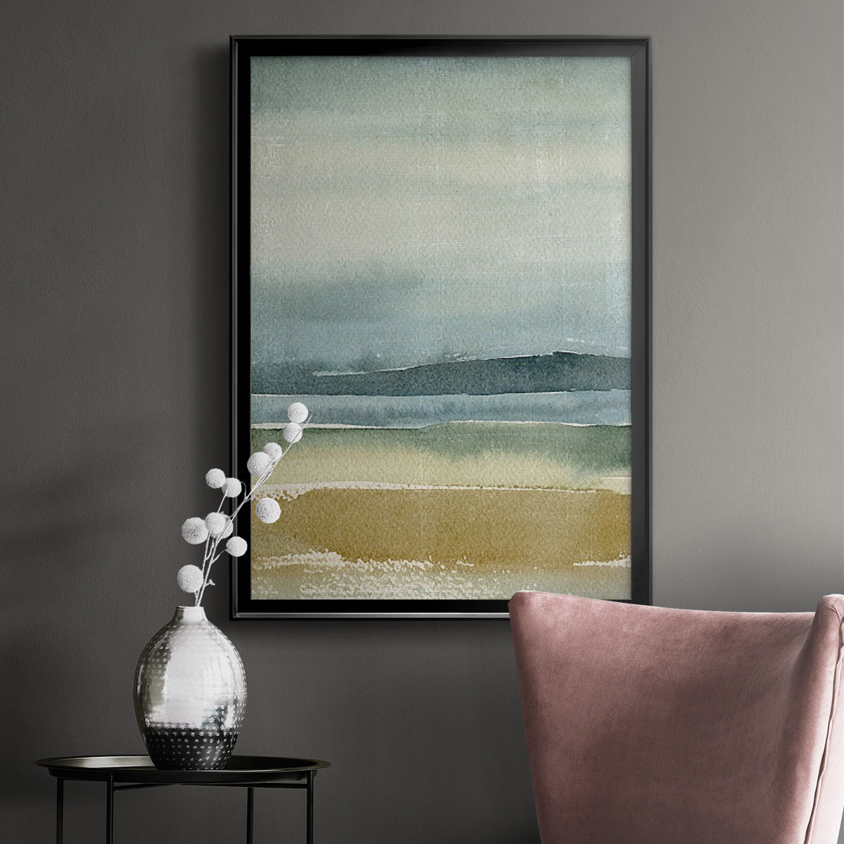 Ochre Outlook I - Modern Framed Canvas Print