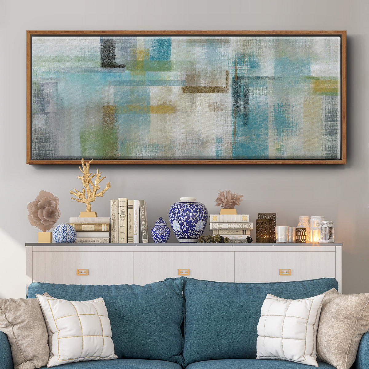 Bits and Pieces - Floater Framed Canvas Print