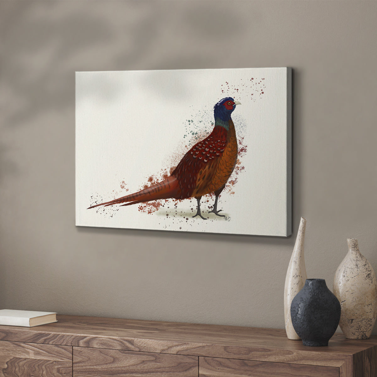 Pheasant Splash 4 - Canvas Art Print