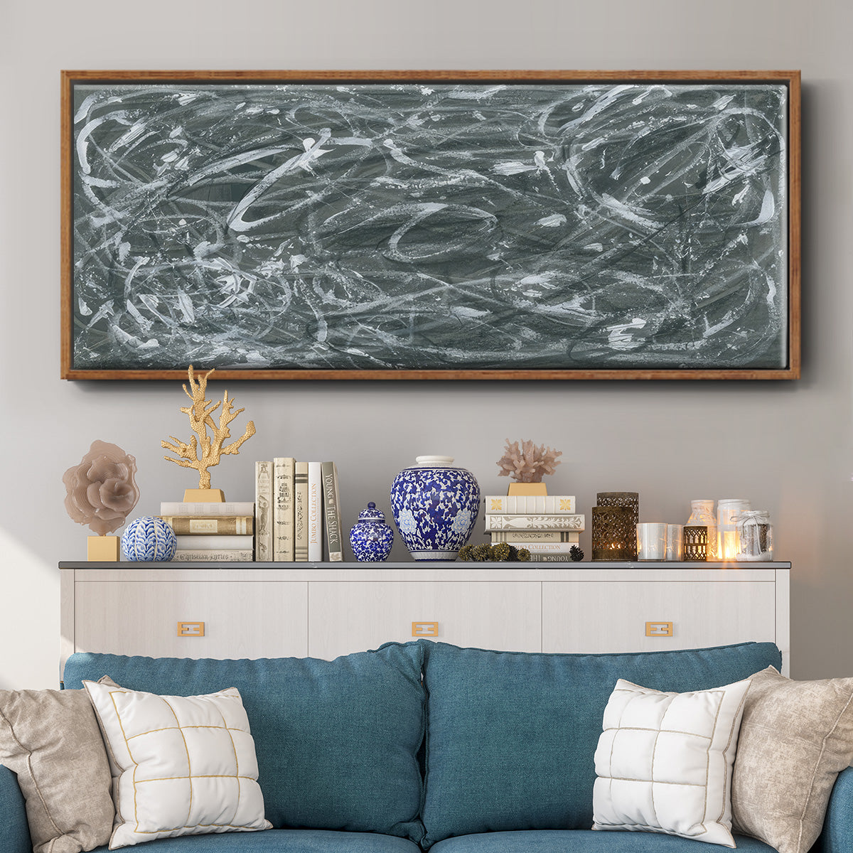 Static Scramble II - Floater Framed Canvas Print