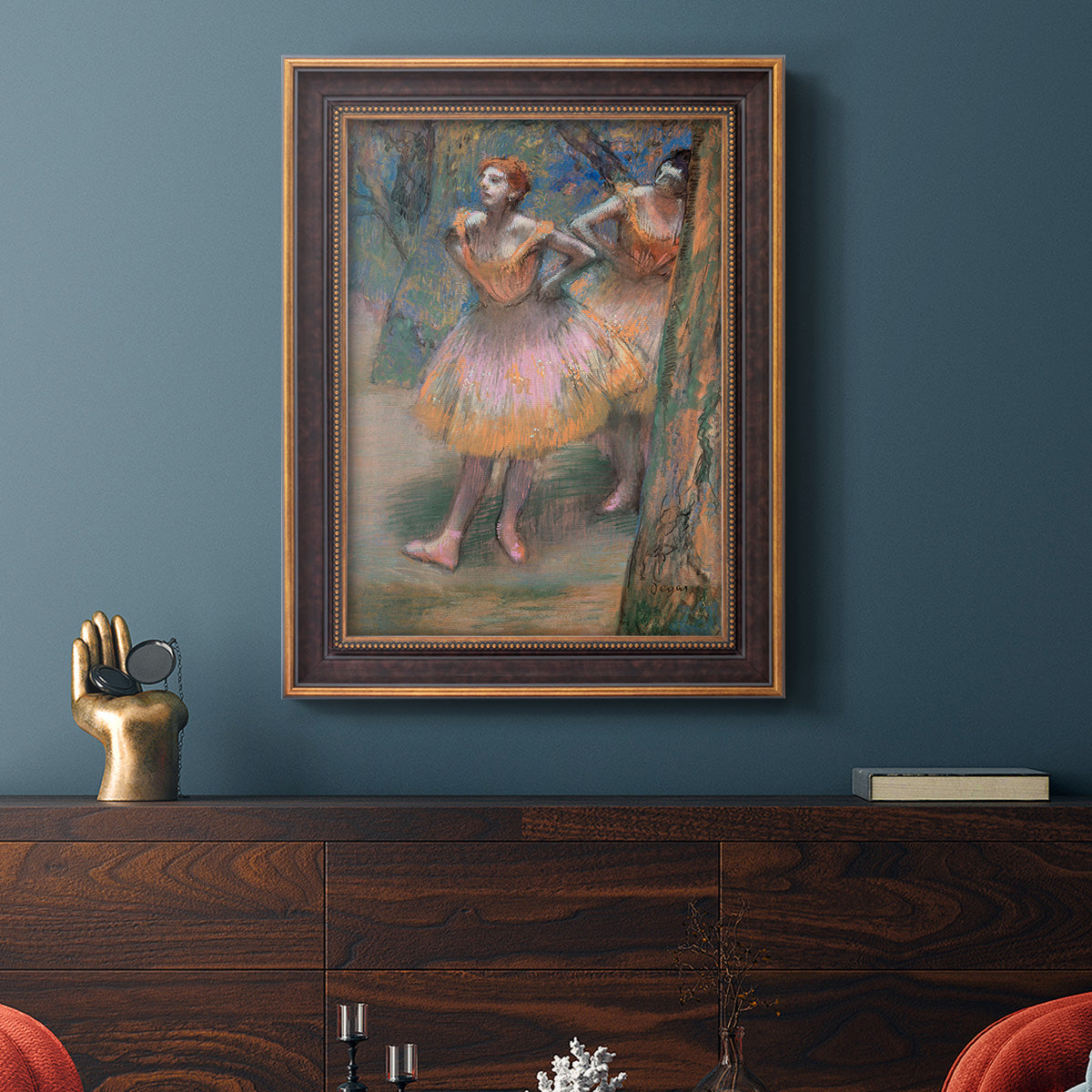 Two Dancers - Ornate Framed Canvas Print