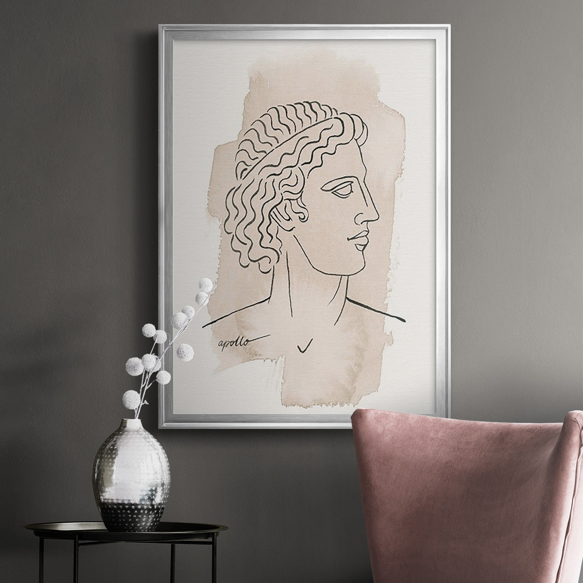 Greek Busts IV - Modern Framed Canvas Print