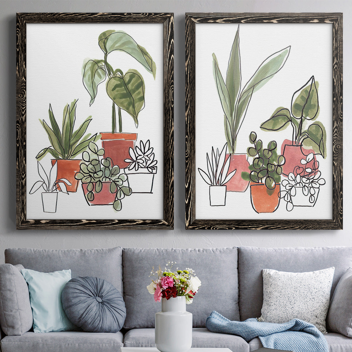 Home Grown I - Premium Framed Canvas 2 Piece Set - Ready to Hang