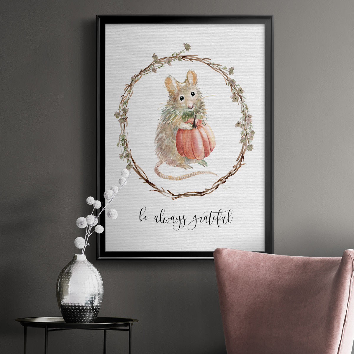 Harvest Home Mouse - Modern Framed Canvas Print