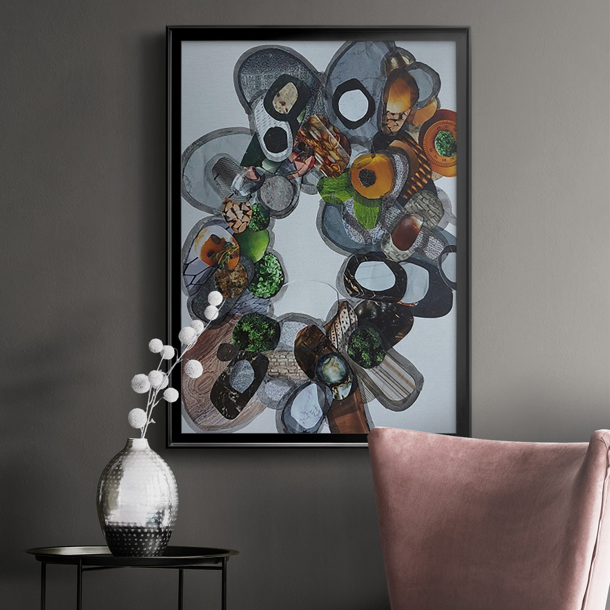 Amelia Island Stones - Modern Framed Canvas Print