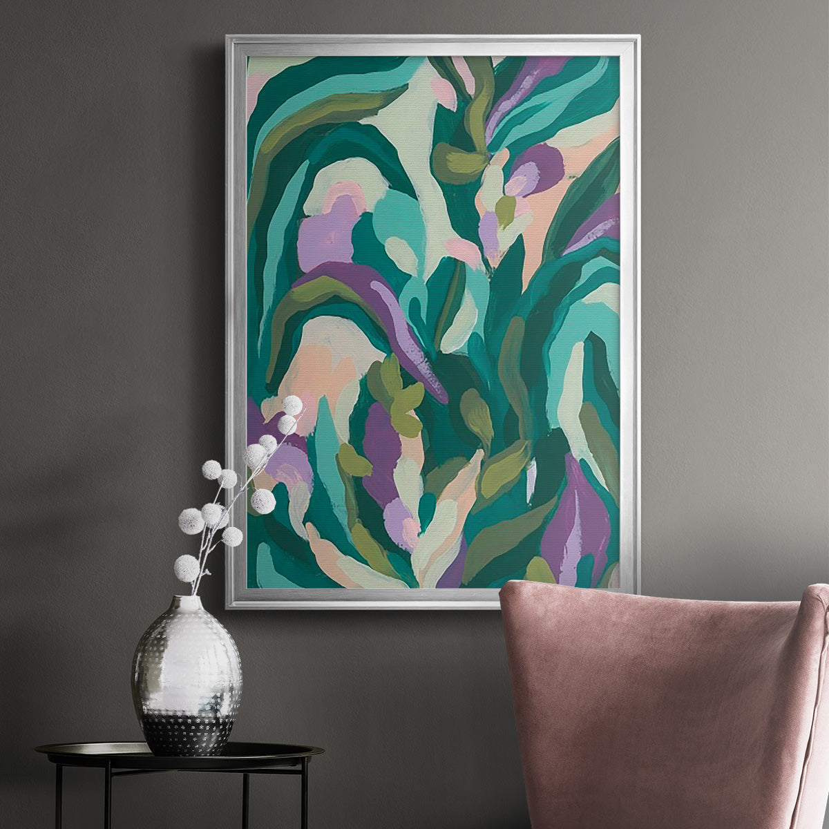 Jungle Wave I - Modern Framed Canvas Print