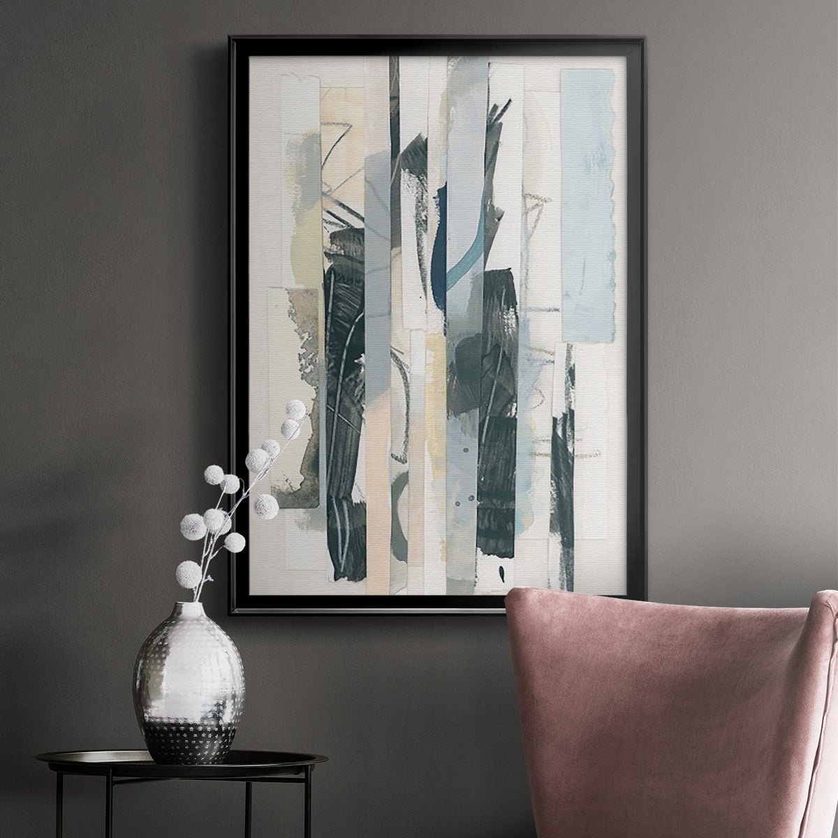 Paper Strata I - Modern Framed Canvas Print