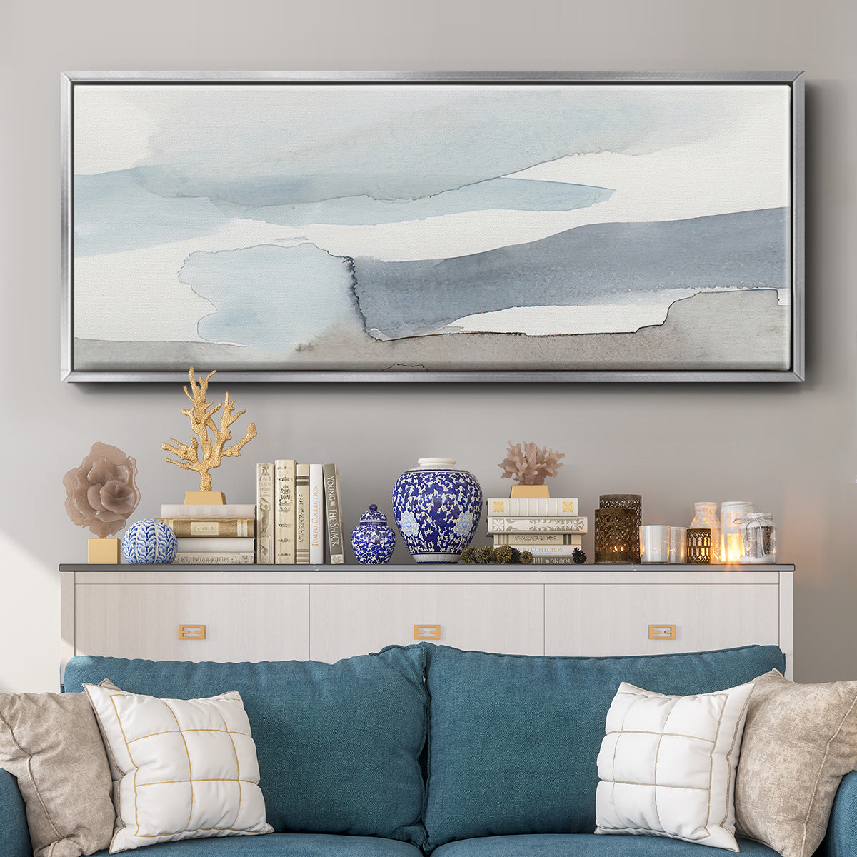 Coastal Tones II - Floater Framed Canvas Print