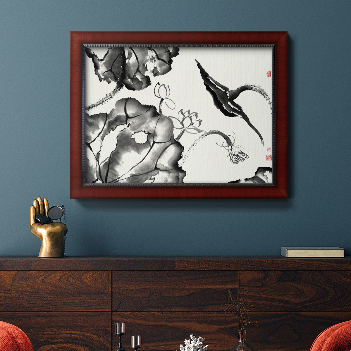 Lotus Study II Premium Framed Canvas- Ready to Hang