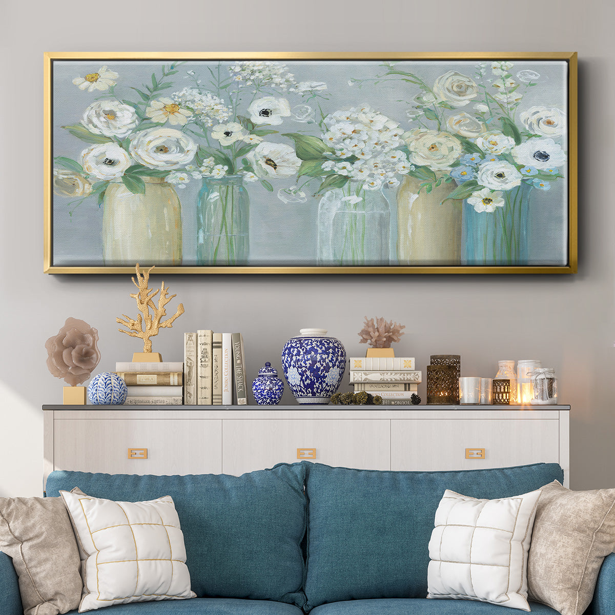 Blooming Meadow Beauties - Floater Framed Canvas Print