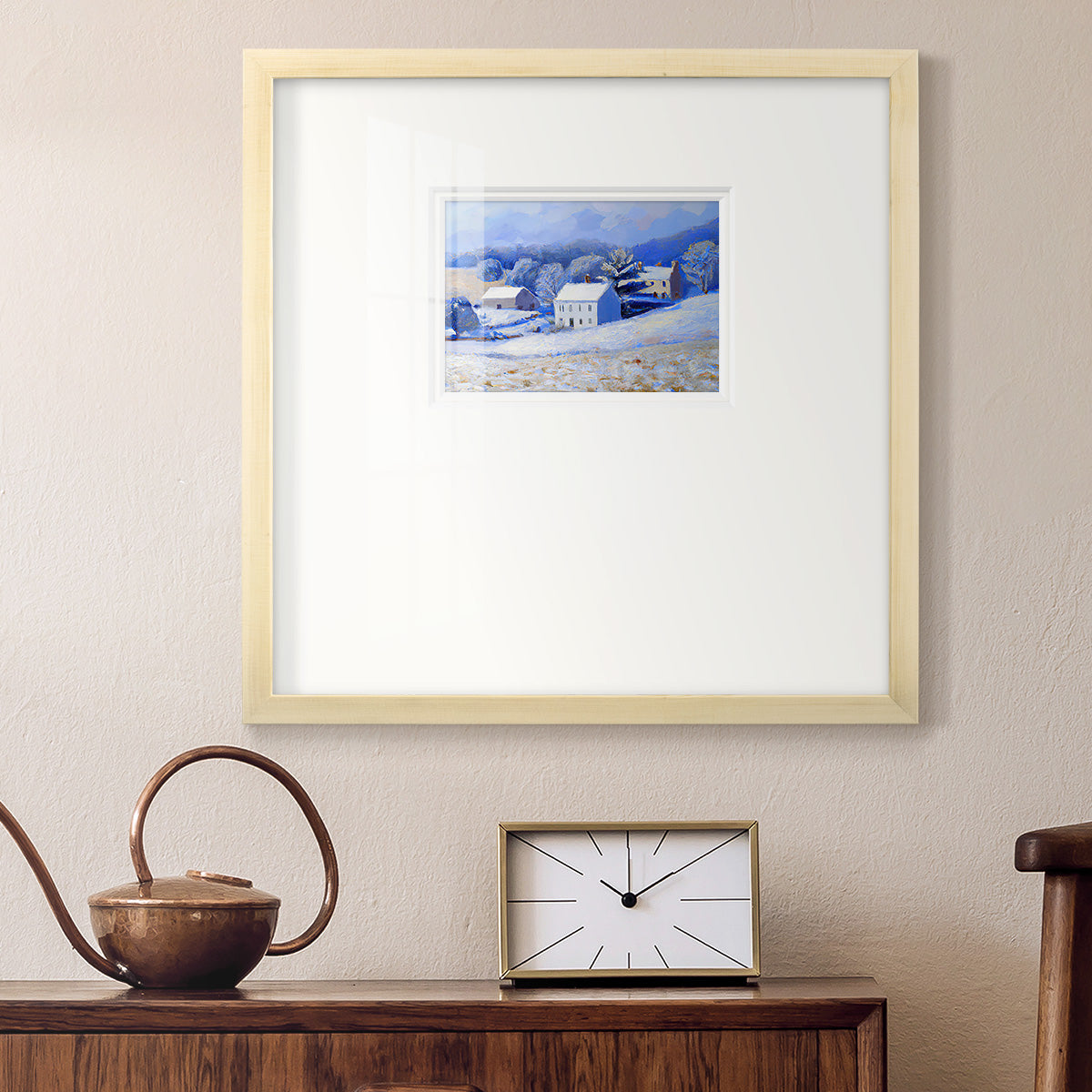 Snow Barn vI Premium Framed Print Double Matboard