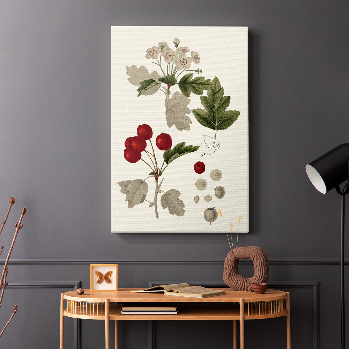 Leaves & Berries III - Canvas Art Print