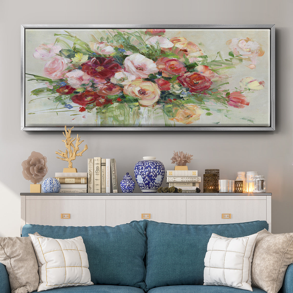 Just Peachy - Floater Framed Canvas Print