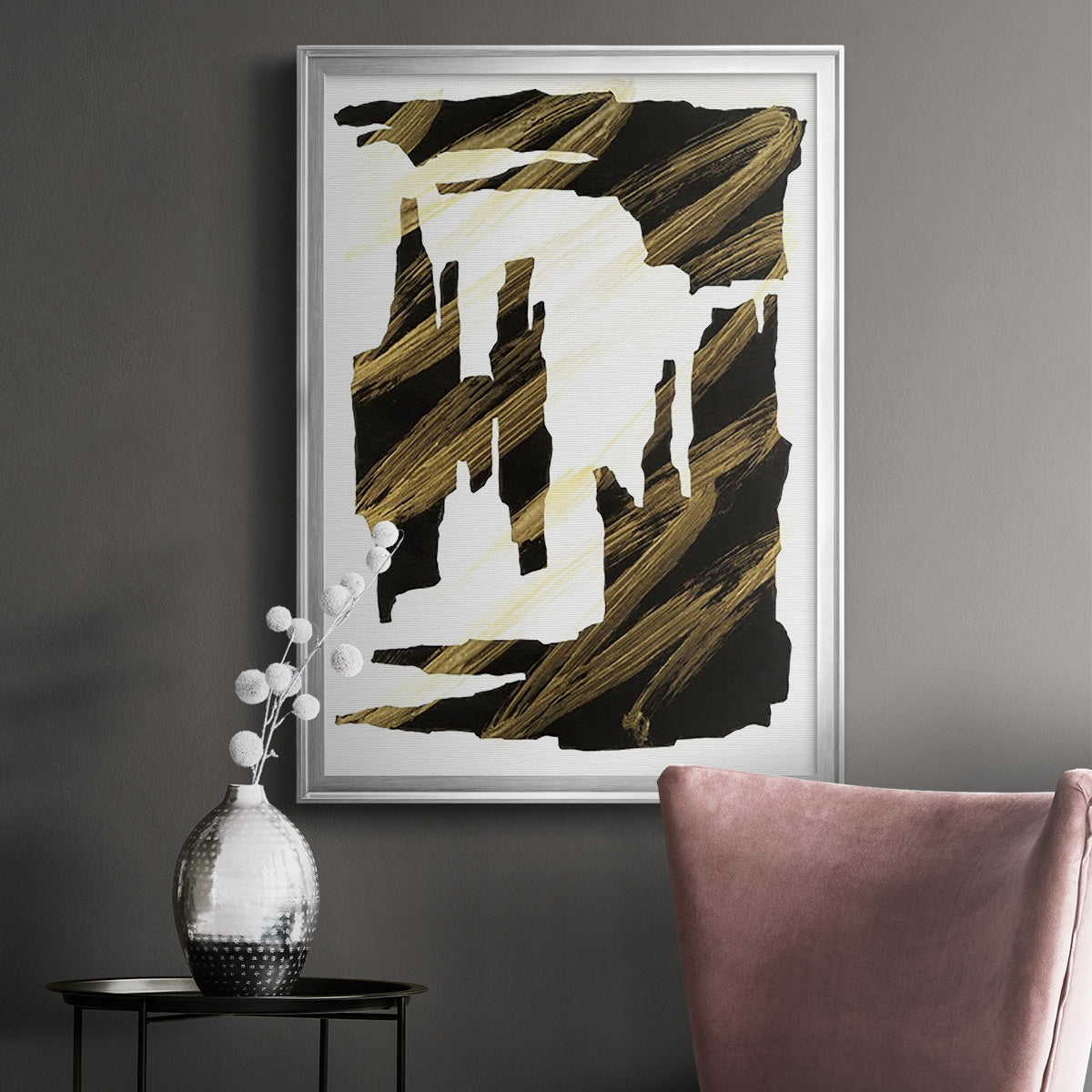 Onyx Obelisks II - Modern Framed Canvas Print