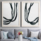 Onyx Ribbon I - Premium Framed Canvas 2 Piece Set - Ready to Hang