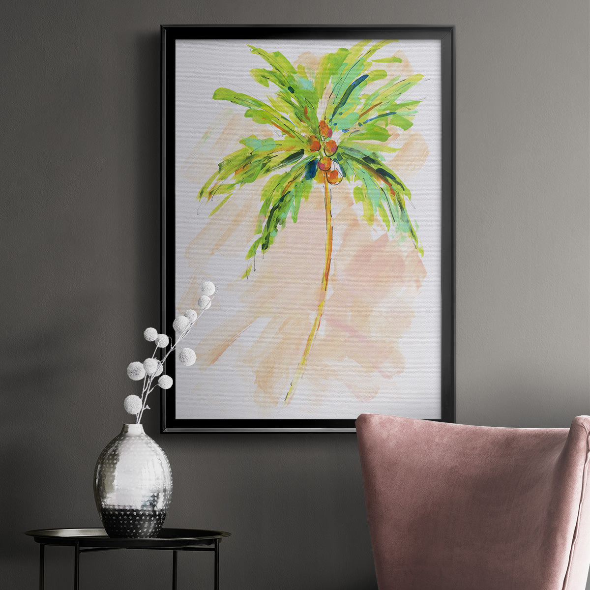 Coconut Palm II - Modern Framed Canvas Print