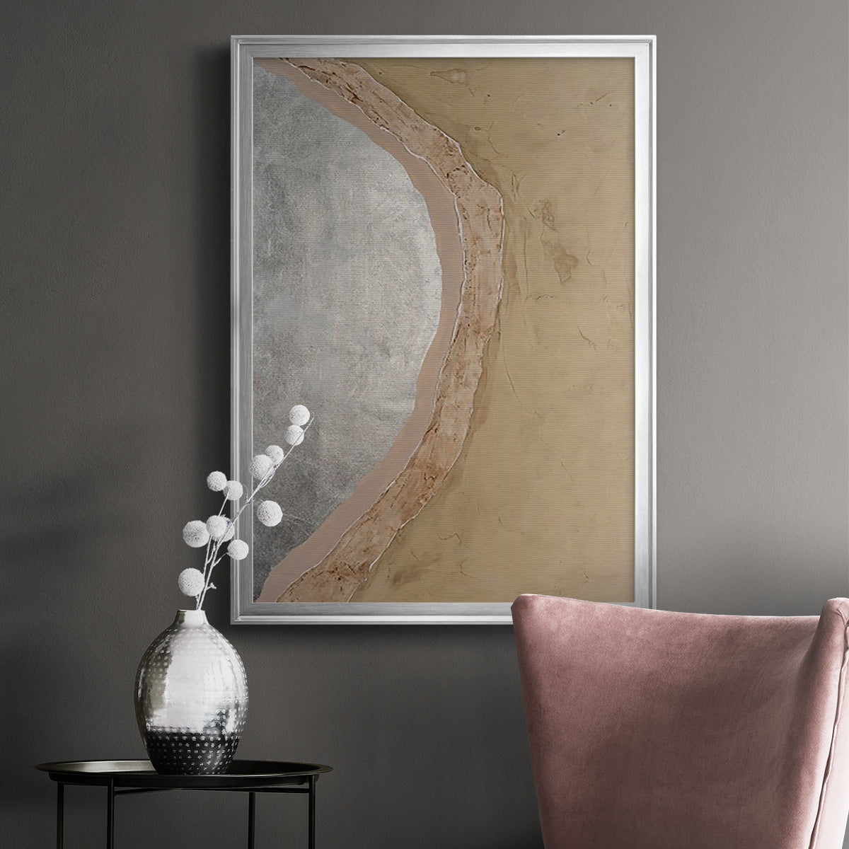 Silver Lake I - Modern Framed Canvas Print