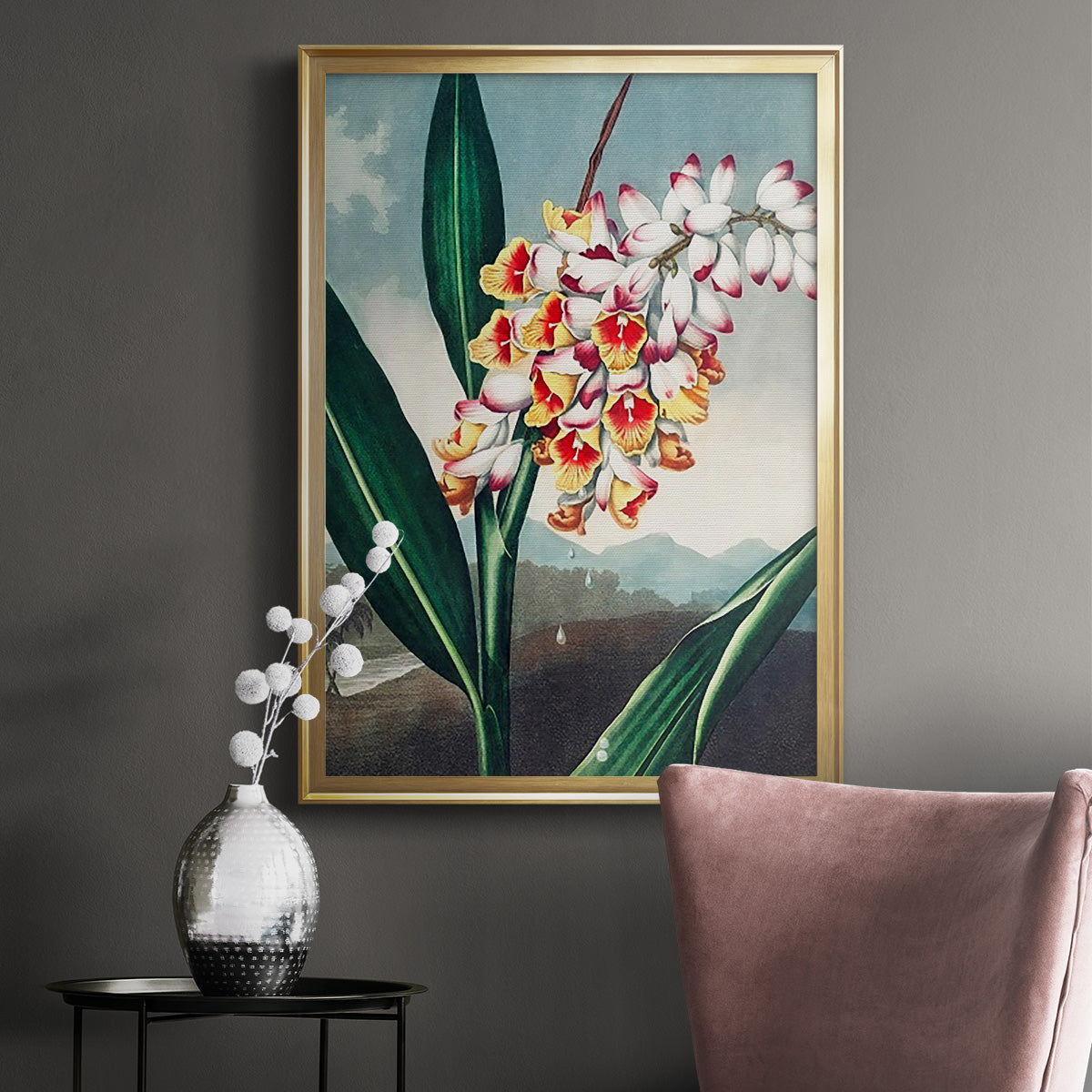 Temple of Flora VII - Modern Framed Canvas Print