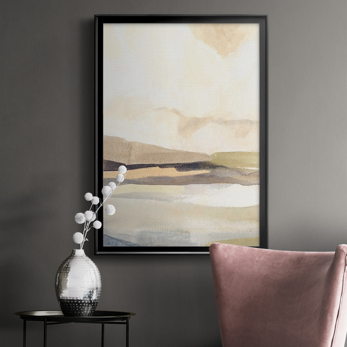 Slate Movement III - Modern Framed Canvas Print