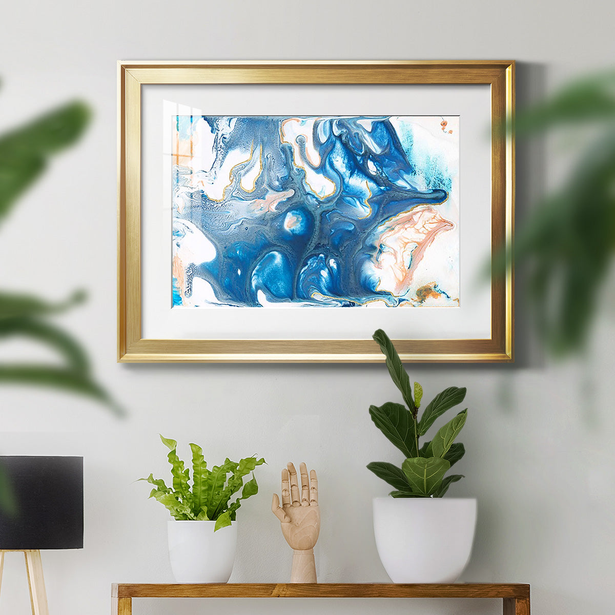 Dancing Blue II Premium Framed Print - Ready to Hang