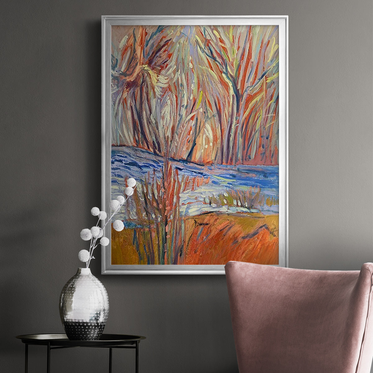 Cadmium Winter Solstice I - Modern Framed Canvas Print